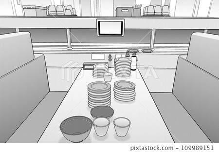 漫畫風格的鋼筆畫插畫家_傳送帶壽司 漫畫風格的鋼筆畫插畫家_傳送帶壽司 109989151