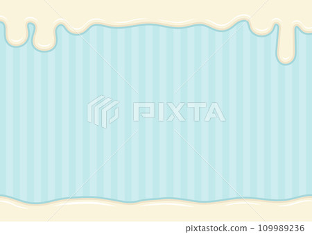 Melted white chocolate frame, White Day background material blue 109989236