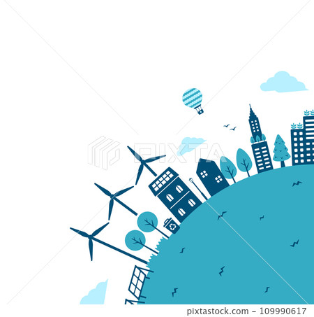 考慮生態、生態、自然、環保的都市生活形象轉角設計向量插畫 考慮生態、生態、自然、環保的都市生活形象轉角設計向量插畫 109990617