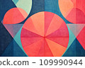 Aabstract geometric background in red and blue. Generative ai 109990944