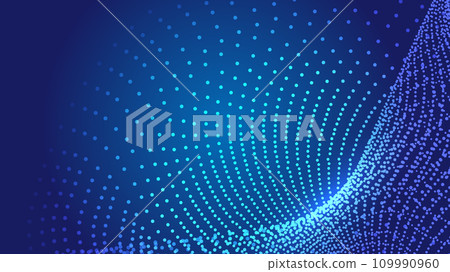 Three-dimensional abstract particle lines technology vector poster Three-dimensional abstract particle lines technology vector poster 109990960