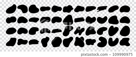 Abstract decorative irregular blob shapes collection. Doodle design elements 109990975