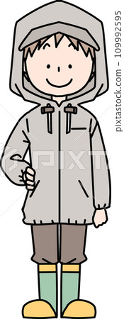 man wearing a raincoat 109992595
