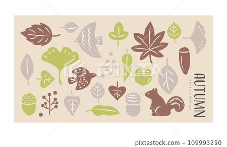 Scandinavian style autumn hand-drawn background 109993250
