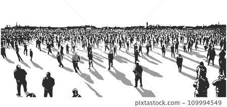 Illustration of crowd in perspective 109994549