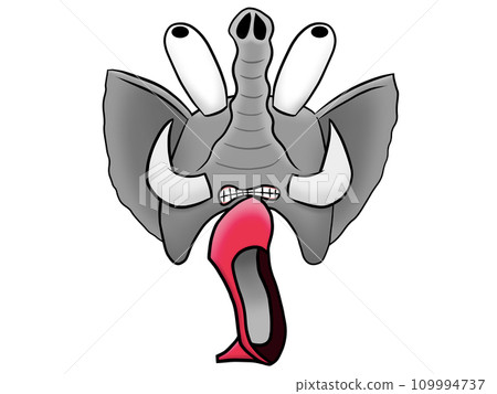 Elephant being kicked by high heels Elephant being kicked by high heels 109994737