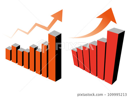 3D bar graph chart icon illustration set 109995213