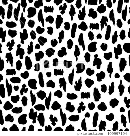 Black and white leopard skin seamless pattern. Fashion stylish vector texture. Classic design. Black and white leopard skin seamless pattern. Fashion stylish vector texture. Classic design. 109997194