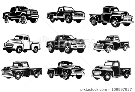 pick up truck silhouette,Pickup Truck Emblem logo inspiration 109997937