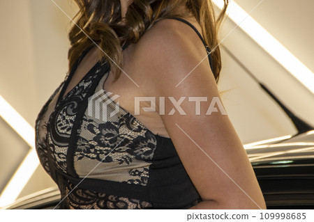 young female model in a dress young female model in a dress 109998685