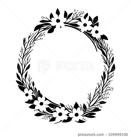 Around frame flower Icon hand draw black colour logo symbol perfect. Around frame flower Icon hand draw black colour logo symbol perfect. 109999100