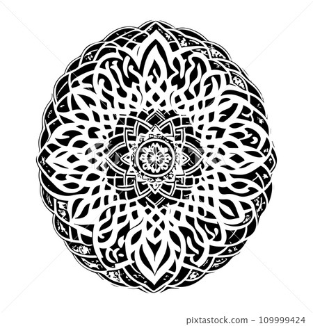Arabic ornament pattern ramadan Icon hand draw black colour logo symbol perfect. 109999424