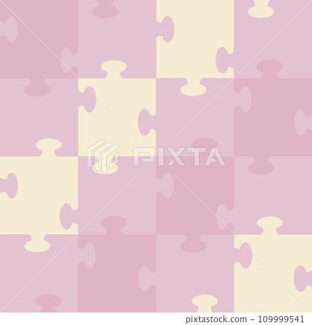 [Seamless] Puzzle pattern illustration in dull colors 109999541