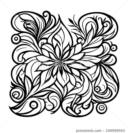 ornament batik royal design Icon hand draw black logo symbol perfect. 109999563