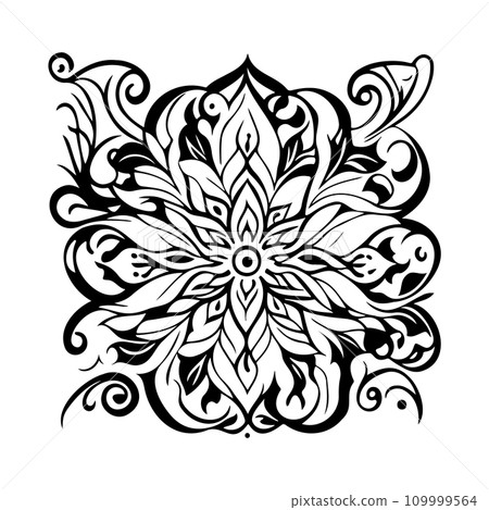 ornament batik royal design Icon hand draw black logo symbol perfect. 109999564