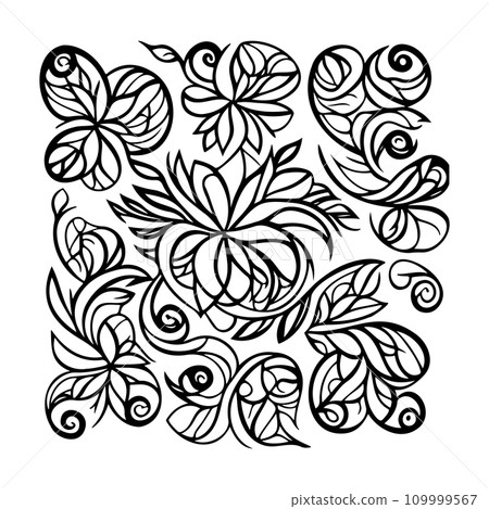 ornament batik royal design Icon hand draw black logo symbol perfect. 109999567