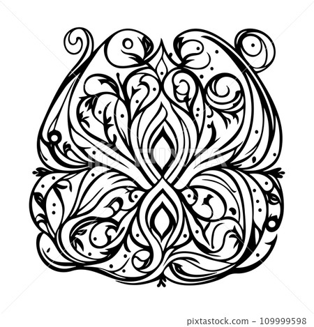 ornament batik royal design Icon hand draw black logo symbol perfect. ornament batik royal design Icon hand draw black logo symbol perfect. 109999598