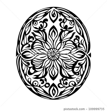 batik pattern ornament design black element illustration  109999735