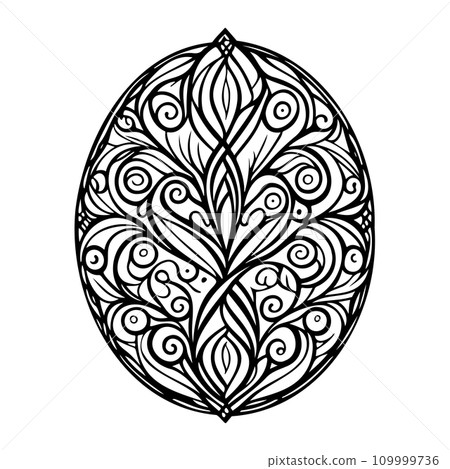 batik pattern ornament design black element illustration  109999736