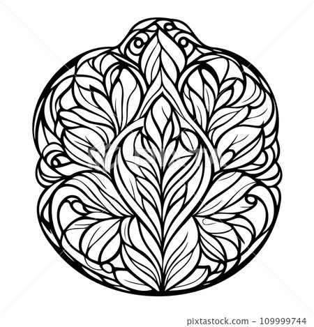 batik pattern ornament design black element illustration  109999744