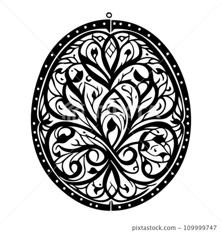 batik pattern ornament design black element illustration  109999747