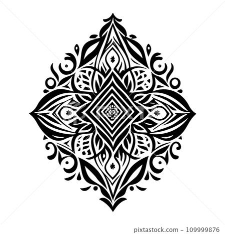 Diamond pattern ornament batik design element illustration black Diamond pattern ornament batik design element illustration black 109999876