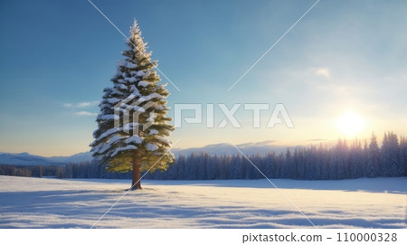 一棵樹矗立在藍天的背景下 一棵樹矗立在藍天的背景下 110000328