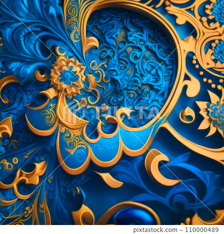 Gold And Blue Artsy Textured Background Wallpaper. Generative AI  Illustrator. Stock Photo, Picture and Royalty Free Image. Image 201971425.