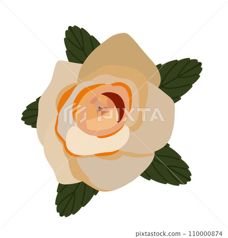 beautiful rose, hand-painted in a beautiful style on a white background 110000874