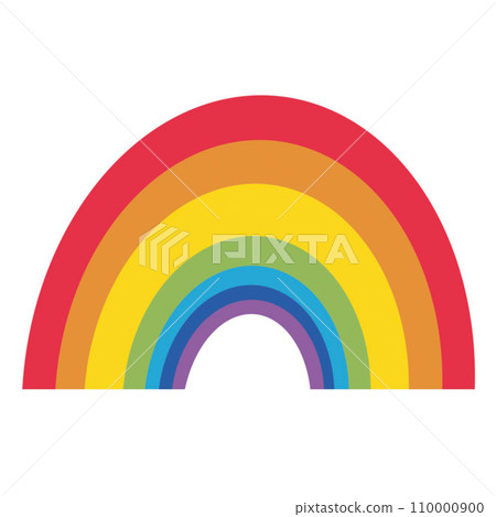 rainbow is a symbol of joy and prosperity Patrick's Day isolated white background, hand drawn. 110000900