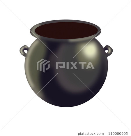illustration of vintage cast iron witch's cauldron. isolated on white background. illustration of vintage cast iron witch's cauldron. isolated on white background. 110000905