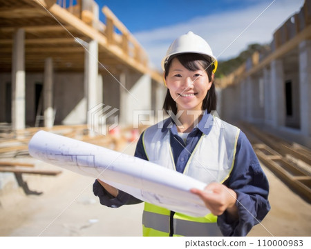 在工廠設施工作的女人 110000983