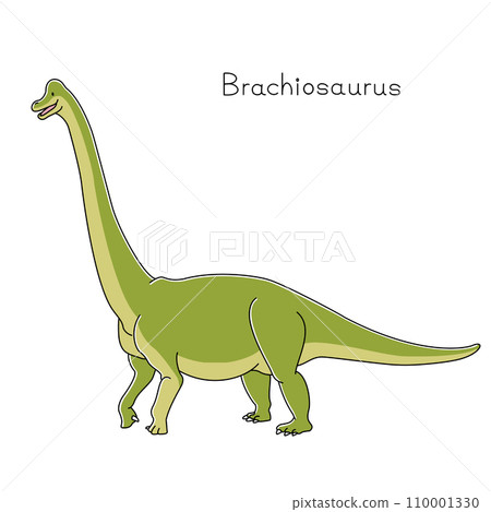 可愛的恐龍腕龍,側身微笑 可愛的恐龍腕龍,側身微笑 110001330