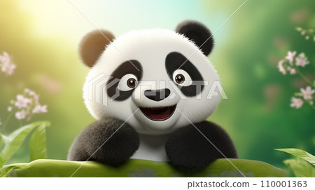 手绘卡通可爱的熊猫插画图片 手绘卡通可爱的熊猫插画图片 110001363