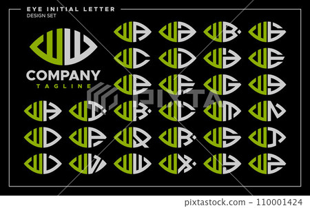 Bundle of line abstract eye or leaf letter W WW logo design Bundle of line abstract eye or leaf letter W WW logo design 110001424