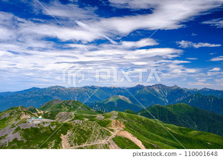 [Summer Mt. Norikura] Mt. Yarigatake and Hotaka mountain range seen from Mt. Norikura_08 110001648