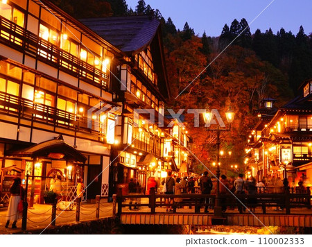 Light-up of Ginzan Onsen in Obanazawa City, Yamagata Prefecture Light-up of Ginzan Onsen in Obanazawa City, Yamagata Prefecture 110002333