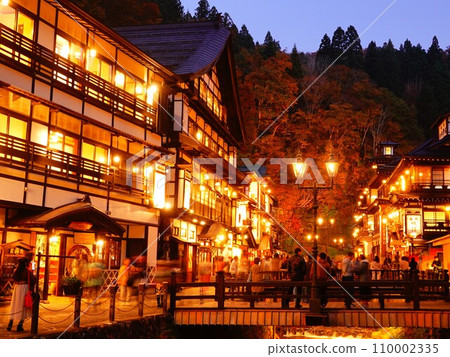 Light-up of Ginzan Onsen in Obanazawa City, Yamagata Prefecture Light-up of Ginzan Onsen in Obanazawa City, Yamagata Prefecture 110002335