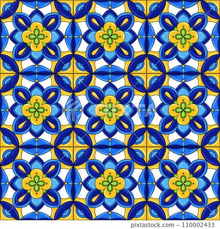 Ceramic tile pattern. Gorgeous seamless pattern. Can be used for wallpaper pattern fills web page background or surface textures 110002433