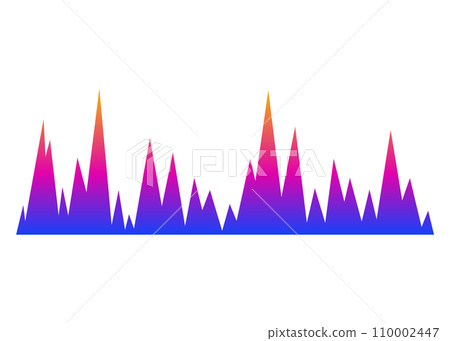 Color sound wave. Audio digital equalizer technology, musical pulse vector Illustration. Voice line waveform or volume level symbol. Curve radio wave Color sound wave. Audio digital equalizer technology, musical pulse vector Illustration. Voice line waveform or volume level symbol. Curve radio wave 110002447