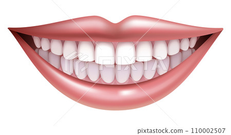 Beautiful smile with white teeth. Vector...-插圖素材 [110002507] - PIXTA圖庫