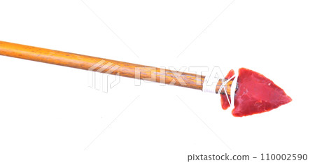 Flint Arrowhead Point on Wooden Shaft 110002590