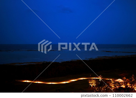 沖繩縣石垣島真里海灘的夜景 110002662