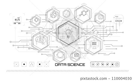 Artificial intelligence, machine learning technology concept. 110004030