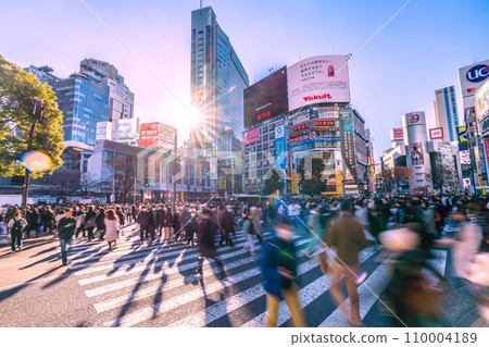 Tokyo cityscape in Japan The hustle and bustle of December...the bustling Shibuya. Light and shadow...Towards tomorrow, to an era of light and brilliance of hope...=23rd 110004189