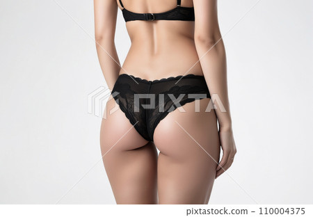 Bikini, body and beauty woman isolated on studio background for