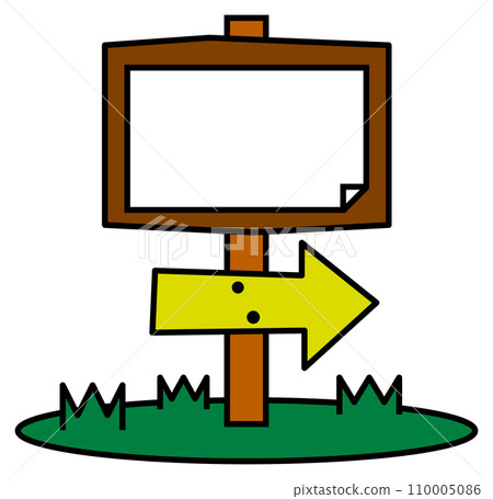 Illustration of a wooden signboard guiding directions Illustration of a wooden signboard guiding directions 110005086