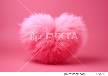 Soft fluffy red heart 110005592
