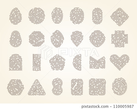 Fingerprints. Biometric security protection recent vector thumbprints templates 110005987