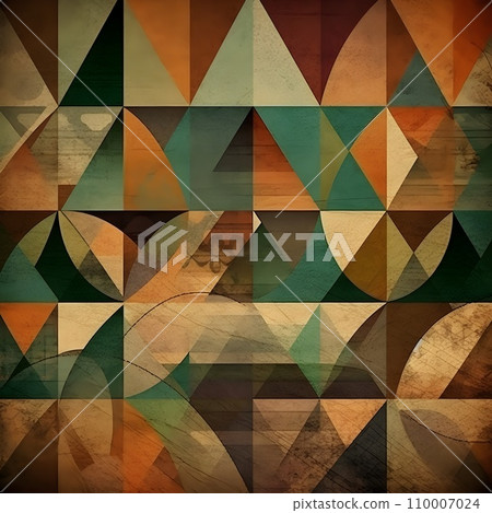 Abstract contemporary mosaic retro color trendy colorful texture geometric shape and pattern. Artistic digital art element design material. 110007024
